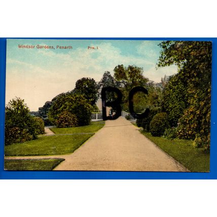 Postcard Windsor Gardens Penarth Glamorgan Nr Cardiff Dinas Powys Lavernock