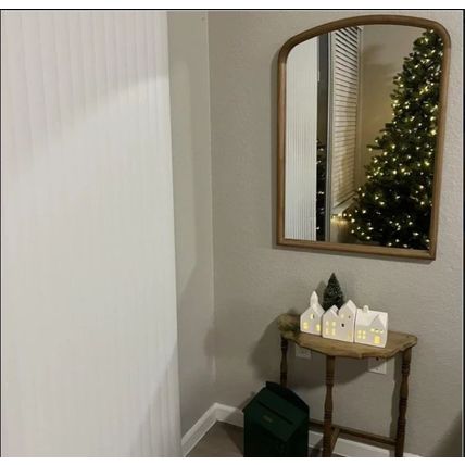 24" x 34" Wood Arch Decorative Wall Mirror, Natural - by Threshold designed
