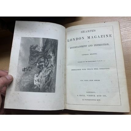 RARE* 1863 "SHARPE'S LONDON MAGAZINE" VOL 22 ANTIQUE ILLUSTRATED BOOK (T5)