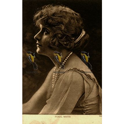 Pearl White, Silent Movie Star, Pathe Freres Cinema, Postcard