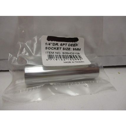 1/4" Drive 6 Point Deep Socket 9mm