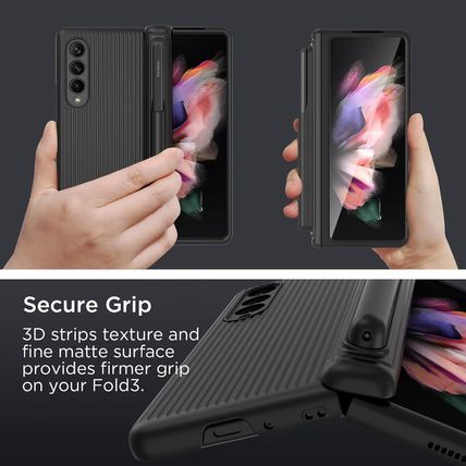 For Samsung Galaxy Z Fold 3 5G Case with Hinge Protection, S Pen Holder, Built-I