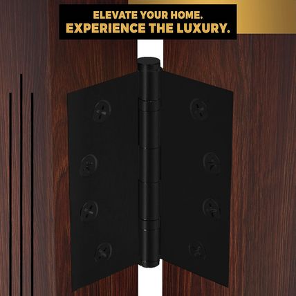 Black Heavy Duty Door Hinge Matte Black Ball Bearing 4X4 Inch Heavy Duty - Set o