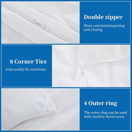 HOMBYS Breathable Waterproof Duvet Cover, Reversible White Queen Size Waterproof