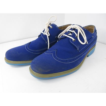 J's Awake Eddie-35 Synthetic Microsuede Designer Oxford Shoes Royal Blue Sz 8-9