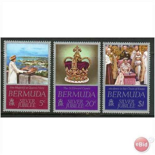 Bermuda stamps 1977 - SG371-373 Silver Jubilee HRH QE11 - unused