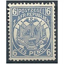 Transvaal 1885 SG182 6d Pale Dull Blue Mounted Mint.