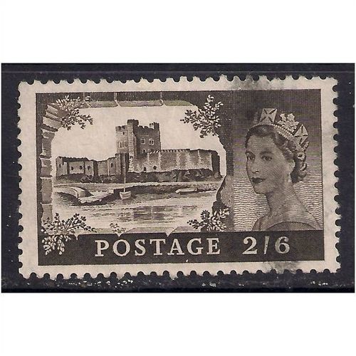 GB 1959 - 68 QE2 2/-6d H/V Brown Castle Wmk 179. (C517 )