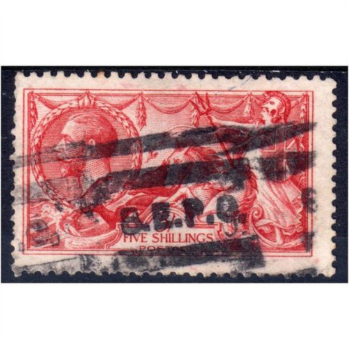 Sg409 5/- De La Rue bright carmine good-fine used cat £350