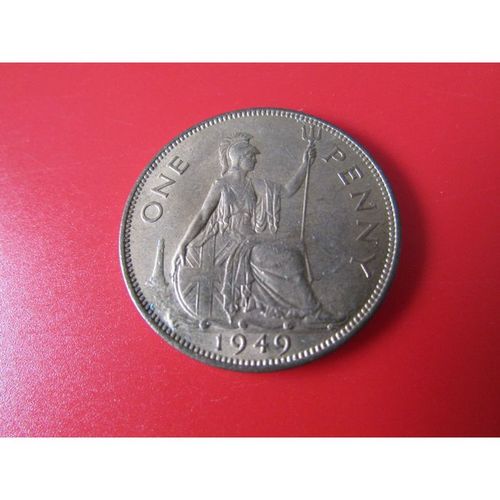 1949 GEORGE VI ONE PENNY - COIN - 2 FREE POST. AW