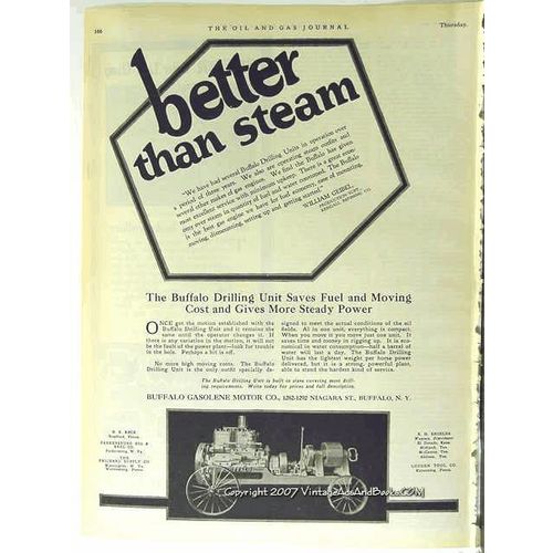 buffalo gasolene motor company 1928 better than steam vintage ad