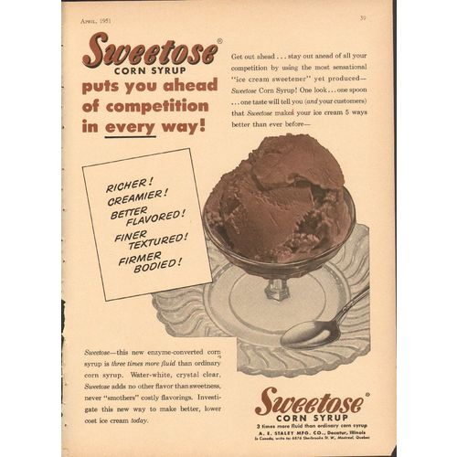 a e staley mfg company 1951 sweetose corn syrup vintage ad