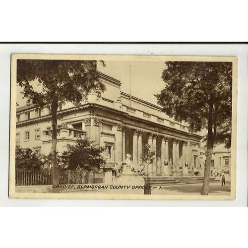 Wales CARDIFF Glamorgan County Offices Postcard by Wyman (1)