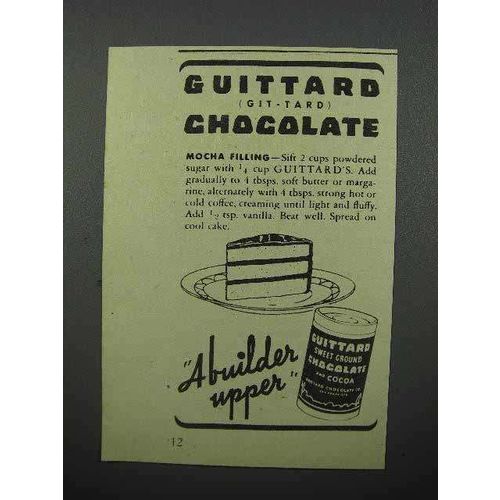 1944 Guittard Chocolate Ad - Mocha Filling