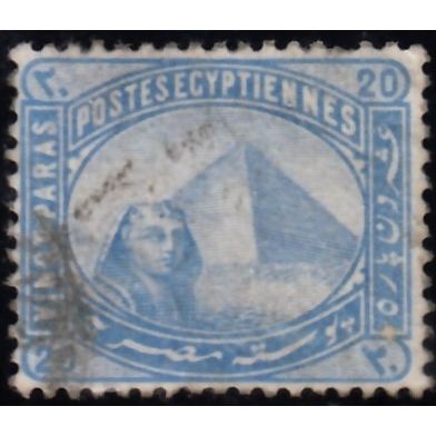 Egypt, 1879 20pa Pyramid, SG 46 (Scott #34), used