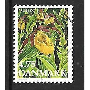 DENMARK 1990 ENDANGERED FLOWERS 4K.75 LADY'S SLIPPER SG 940 FINE USED