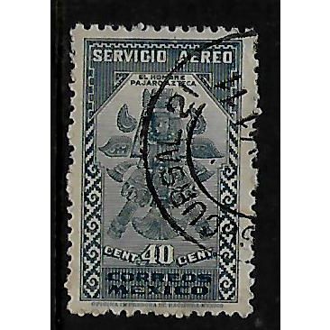 MEXICO 1934 40c BLUE AZTEC IDOL SG 577a FINE USED#2