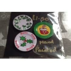Hand Painted Christmas Plates set 1 1:12th Dolls House Miniature