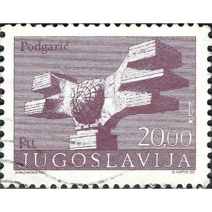 YUGOSLAVIA, Podgaric Monument, violet 1974, 20din, #2