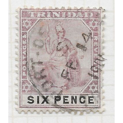 TRINIDAD 1896 6d SIX PENCE SG120 USED