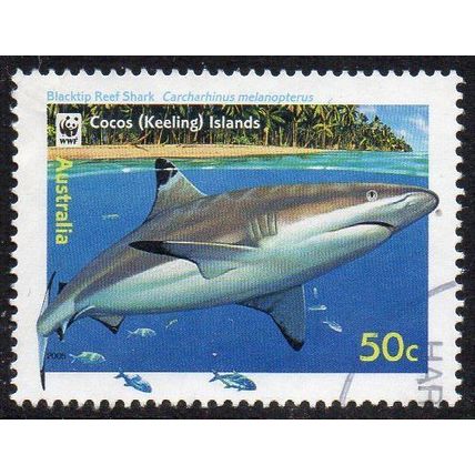 Cocos (Keeling) Islands 2005 Reef Sharks - Blacktip Reef Shark 50c Used