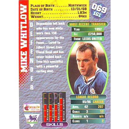 Merlin Premier Gold English Premier League 1996/97 Mike Whitlow