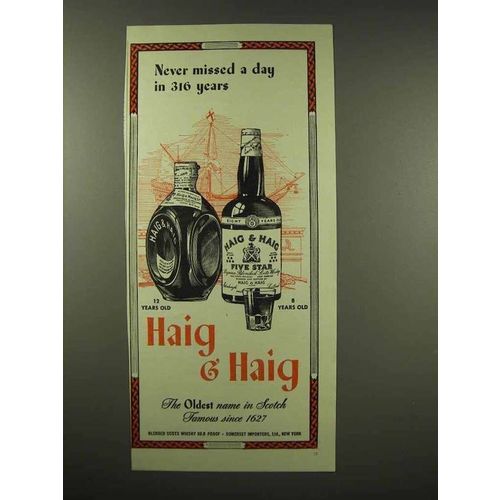 1944 Haig & Haig Scotch Ad - Never Missed a Day
