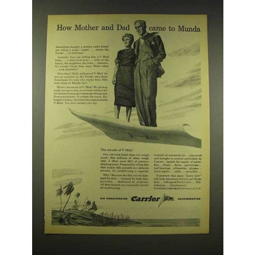 1944 Carrier Air Conditioning Ad - Came to Munda