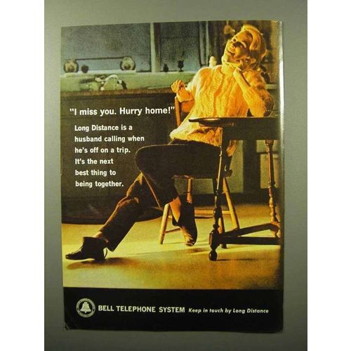 1964 Bell Telephone Ad - I Miss You Hurry Home!