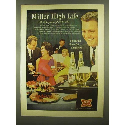 1965 Miller High Life Beer Ad - Sparkling Flavorful