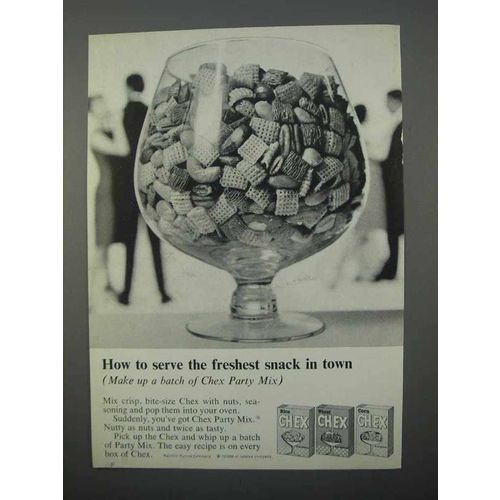 1966 Ralston Chex Cereal Ad - Freshest Snack in Town