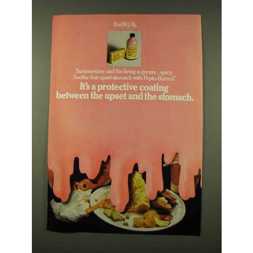 1973 Pepto-Bismol Medicine Ad - BarBQ Rx