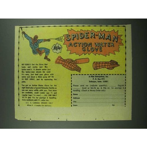 1976 Ju Mar Enterprises Spider-Man Action Water Glove Ad