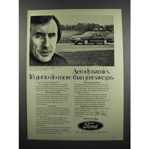 1983 Ford Motors Ad - Jackie Stewart - Aerodynamics