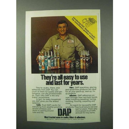 1983 DAP Caulk, Fillers, Adhesives Ad - Easy To Use