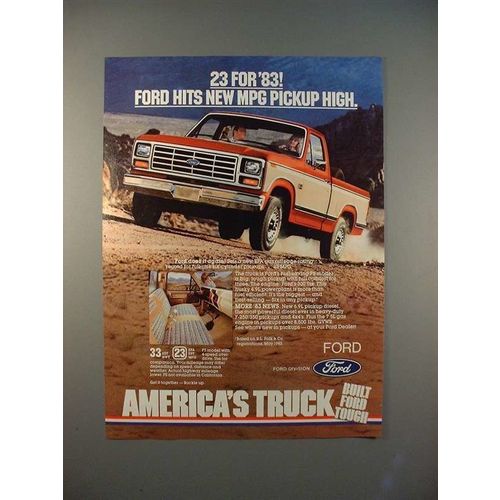 1983 Ford Pickup Truck Ad - Hits New MPG High