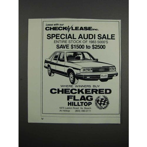 1983 Checkered Flag Hilltop Car Ad - 1983 Audi 5000