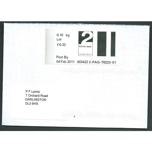 2011 2ND 'POST & GO' (MANCHESTER SPRING GARDENS) ON COVER (EBID4000)
