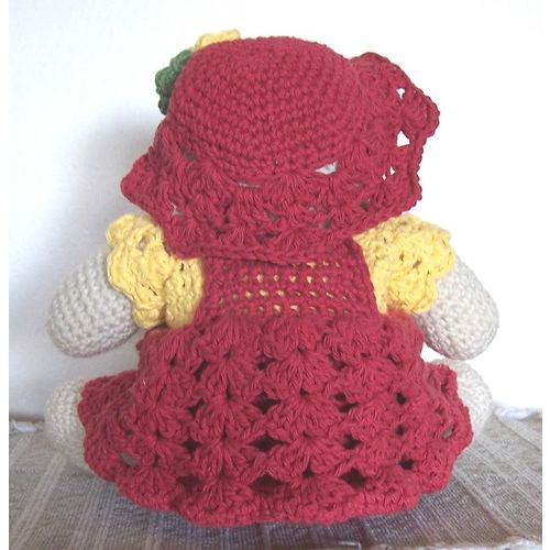 TEDDY BEAR Tina collectible crochet toy fully clothed height 13 inches