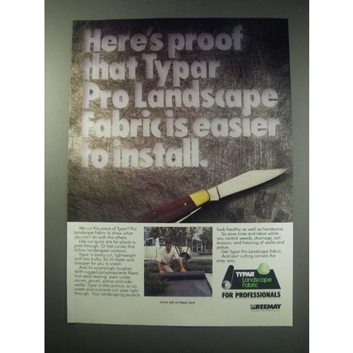 1991 Reemay Typar Pro Landscape Fabric Ad - Here's proof