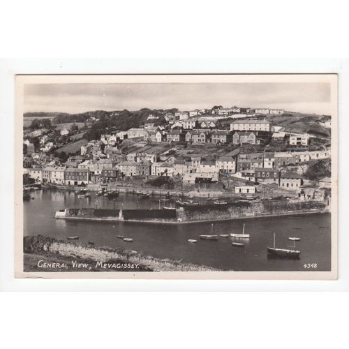 General View of Mevagissey Cornwall RP Postcard 4348