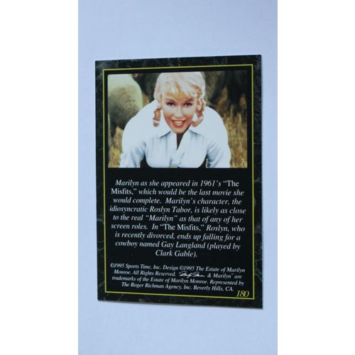 Marilyn Monroe II base trading Card # 180 (A) - 1995 Sports Time