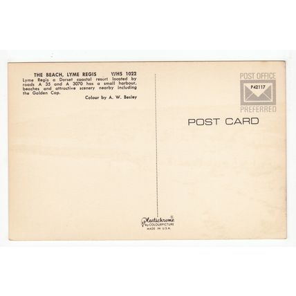 The Beach Lyme Regis Dorset Postcard 1022