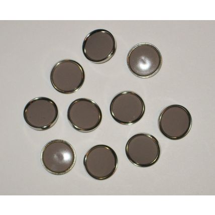 DD10 Dark Tan Shank Button Silver Band 3/4 Round 10 Pieces Sewing Crafting