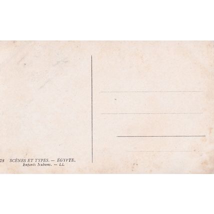 Vintage Colour Post Card - Egyptian Types & Scenes - Nubian Children