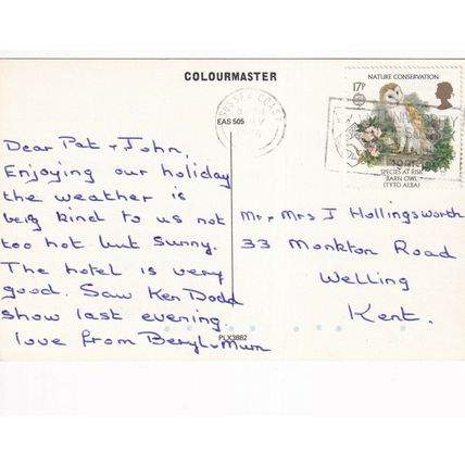 Eastbourne by Night Multiview Sussex Colourmaster Postcard 1986 posted VGC