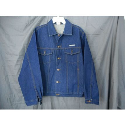 Iceberg Jeans Jacket 16 / US Large Ice History Skater Life is Good Embroidery