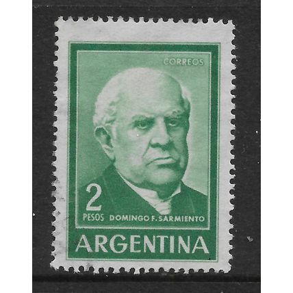 ARGENTINE REP 1962 2p GREEN PRESIDENT SARMIENTO SG 1073 FINE USED
