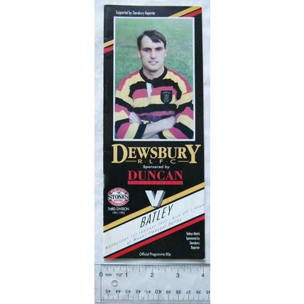 1992 programme Dewsbury v. Batley, 1/1