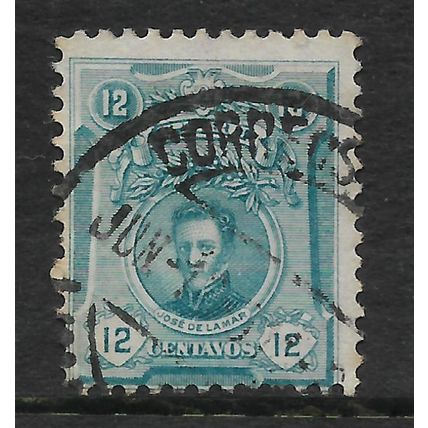 PERU 1909 PORTRAITS 12c BLUE DE LA MAR SG 378 FINE USED#